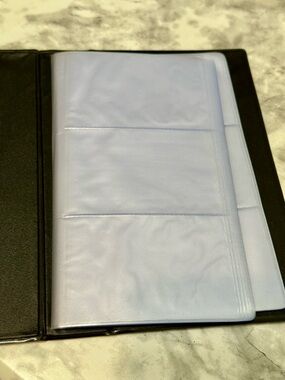 Black Business Card Holder Binder with Plastic Pages